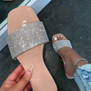 [Free Shipping] WomenS Sandals 2025 New Summer Style Single Strap Rhinestone Square Toe High Heels Mid-Heel Trendy Thin Heel Sandals