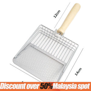 Metal Cat Litter Shovel 2 IN 1 Wooden Handle Fine Hole Multi-Functional Toyo Soil Mining Sand Small Hole Cleaning Supplies