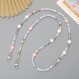 UTOPUS Tự làm Dây đeo điện thoại di động Dây đeo Dây đeo ngọc trai đính cườm Dây đeo chéo Di động Chống mất Dây chuyền búp bê