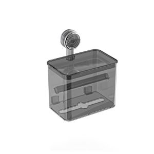 LITUILI Transparent Suction Cup Tissue Box Wall Mounted Plastic Tissue Storage Box Multipurpose Large Capacity Napkin Box for Home