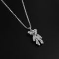 BAC Full Diamond Bear Pendant Cool Wind Women's Necklace. 