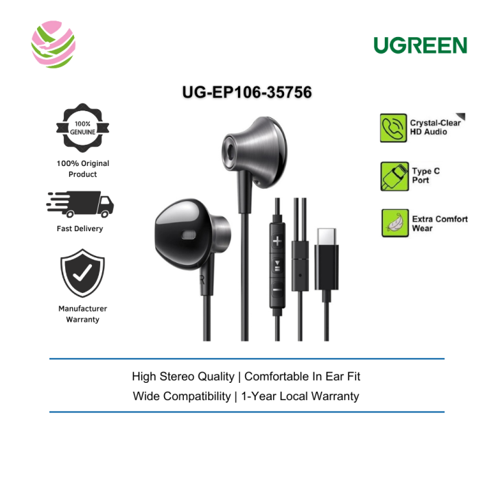 UGREEN In-Ear Earphones UG-EP106-35756 Type C Stereo Bass