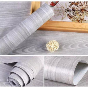 Wallaper Dinding Kayu Serat Abu Ukuran 45Cm X 8Meter