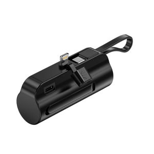 Mini Capsule 5000mAh PowerBank Built in Cable Portable Charger Power bank iP Android