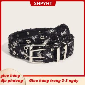 [COD] SHPYHT Giao hàng địa phương Y2k Punk Sao Sequins thắt lưng phụ nữ người đàn ông PU eo dây đeo đôi hàng rỗng hợp thời trang Dây thắt lưng jeans váy trang trí