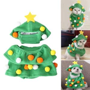 Christmas Tree Pet Funny Costume Cats Cosplay Dress Christmas Clothes for Puppy Halloween Party Photo Props