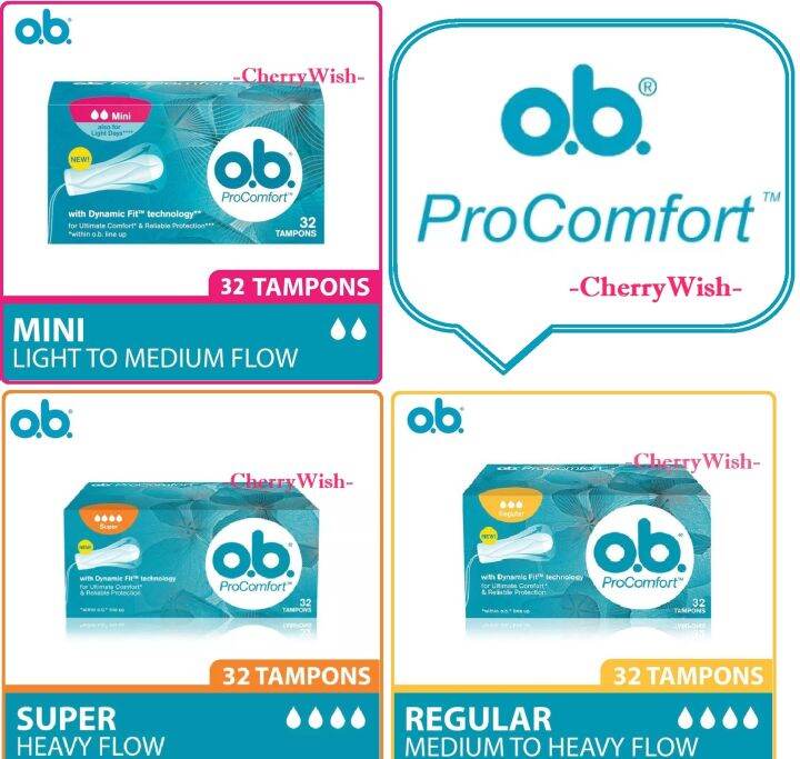 (32s) O.B. Pro Comfort MINI / REGULAR / SUPER Tampon OB | Lazada