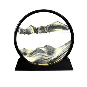 Tranh Cát Lún Xoay Được 12Inch 360 Tranh Cát Di Chuyển Nghệ Thuật Chảy Cát Biển Sâu Phong Cảnh 3D Trong Màn Hình Chuyển Động Trang Trí Văn Phòng