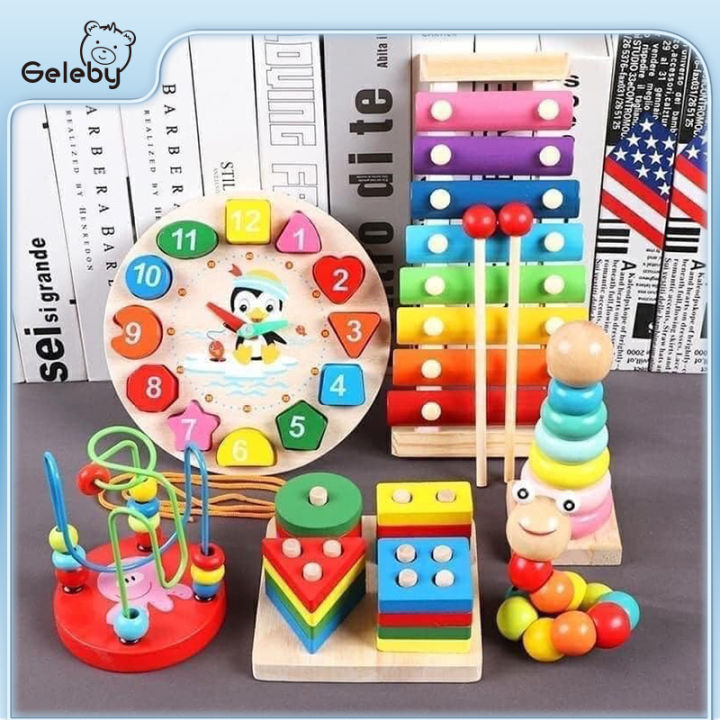Wooden Educational Toys Building Blocks Kid Learning Toy Baby Montessori  Early Learning Educational Colorful Wooden Blocks Educational Toy