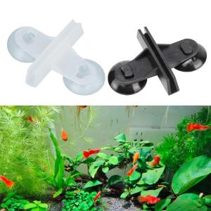 40Pieces PVC Fish Tanks Divider Clip Fixing Clip with Strong Suction Cups in White or Black