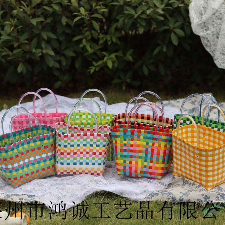 Factory In Stock Wholesale Plastic Woven Bag Beach Bag Vegetable