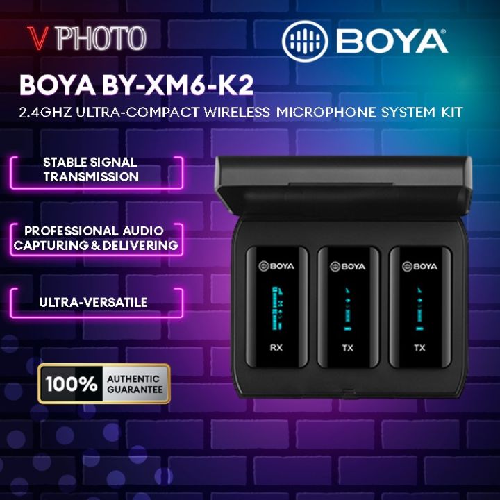 BOYA BY-XM6-K2 2.4GHz ULTRA COMPACT WIRELESS MICROPHONE SYSTEM KIT | Lazada