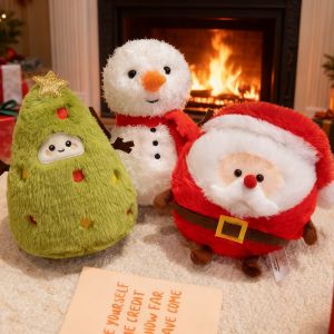 JOJO CASTLE 2025 Merry Christmas Gift Snata Claus Snowman Xmas Tree Apple Elk Plush Toy Santa Deer Doll Backrest Stuffed Festival Doll Christmas Tree Gifts for Children Kids Girls Christmas  Decor 圣诞礼物