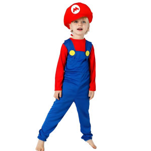Mario Costume for Kids Baby Luigi Brother Halloween Christmas Costume Cosplay Show Cartoon Family Clothes Set 3-12years