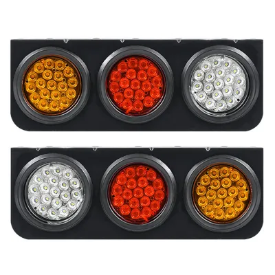 2Pcs ไฟท้าย LED 24V สำหรับรถกระบะ รถบรรทุกขนาดเล็ก 45 cm.×16.5cm แบบไฟ 3 ดวง ไฟท้าย ไฟเลี้ยว ไฟถอย จำนวน 2 ชิ้น (1 คู่ซ้าย ขวา)