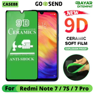 Tempered Glass Ceramic Xiaomi Redmi Note 7 7S 7 Pro Anti Gores Full Cover Pelindung Layar HP Pelindung Layar HP