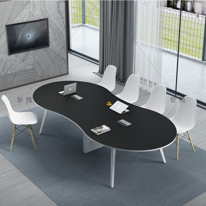 Office oval, large and small conference table, long table, creative 8