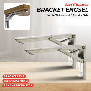 Bracket Engsel Siku 10" Inch 65kg Set 2pcs Meja Lipat Folding Stainless Steel JM005