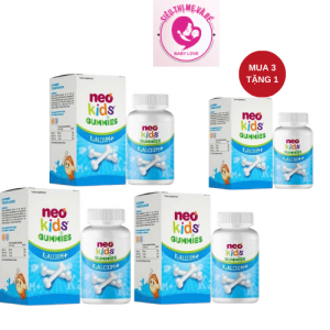 💥 Mua 3 tặng 1💥 Gummies canxi vị sữa chua NeoKids hộp 60 viên nhai