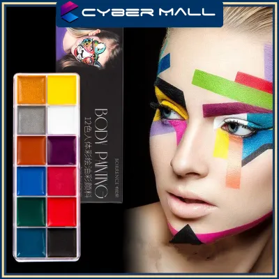 Water-Soluble Face Painting 12 Color/Set Body Painting Pigment Makeup Paint Oil Face Makeup Flash Tool For Art Fancy Festival Party