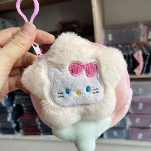 Cartoon plush coin purse cute doll round small wallet mini coin purse student earphone storage bag