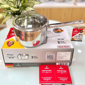 Quánh inox 3 lớp liền khối Kalpen Emer EM16 size 16cm - Hàng Đức bảo hành 30 năm