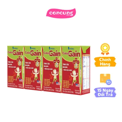 Sữa uống dinh dưỡng Colos Gain 110ml lốc 4 hộp (trên 1 tuổi)