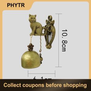 【PHYTR】 Vintage Style Animal Doorbells Metal Iron Bells Wind Bells Puppy Elephant Owls Wall Hanging Decoration Outdoor Wind Chimes Gift