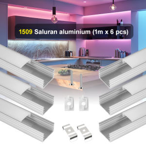 LED Strip Rigid Bar 1M Housing Aluminium + Cover Pelindung - Lampu LED Super Terang