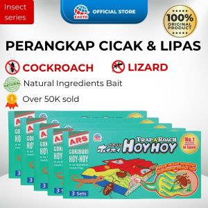 ARS Hoy Hoy Cockroach Trap with Disposal Hook Strong Glue No Chemical (5 x 3 Sets/Box)
