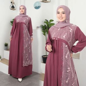 SALEHAH DRESS MATT CRINKLE MIX BROKAT / GAMIS REMAJA BROKAT / OUTFIT GAMIS SYARI LENGAN PANJANG / GAMIS ELEGAN SIMPLE / GAMIS MURAH / GAMIS PESTA ELEGAN / GAMIS KONDANGAN / GAMIS JUMBO / GAMIS MODERN / BISA ( COD ) BY KEYCLO