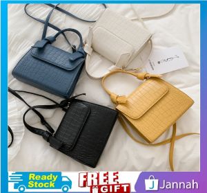 Jannah Beg Tangan Wanita Bahu Jinjing Silang ( Elegant Croc Top Handle Dinner Sling Bag Shoulder Women Handbag ) 8P3