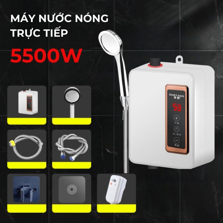 Máy nước nóng trực tiếp, bình nóng lạnh trực tiếp,máy nước nóng có vòi sen công suất 5500w làm nóng nhanh với 3 giây, tiết kiệm điện, có chống giật an toàn, màn hình kỹ thuật số thông minh , cảm ứng tiện lợi