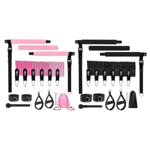 Pilates Bar Kits with Resistance Band Multifunctional Pilates Bar Homes Gym Strength Training for Women & Men