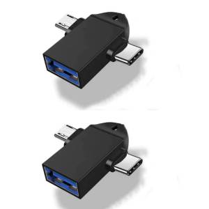 2-in-1 USB-C To USB/Micro USB Adapter - USB 3.0 OTG Converter for Smartphones & Devices