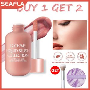 SeaFlaker | 【BUY 1 GET 2】LOOKME Glossier Peach Liquid Blush Waterproof Velvet Natural Cheek Blush Makeup Brighten Highlighter Professional Korean Cosmetic | Ready Stock