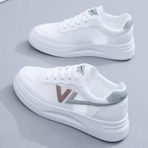[Free Shipping] 2026 Spring And Autumn New WomenS Thin Breathable Mesh Versatile Sports White Sneakers With Comfortable Elastic Straps
