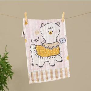 50x25cm Cartoon Baby Organic cotton Gauze Towel with 4-Layer Cotton Face Towel Burp Cloth