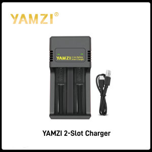 Enook 26650 5000mAh 60A Li-ion Rechargeable Battery 3.7V + YAMZI 2-Slot Smart Portable USB Charger