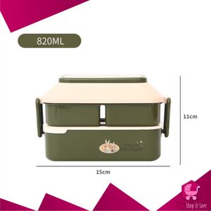 BabyShop-C758 Tempat Makan 2 Susun Lunch Box Anti Tumpah Kotak Makan Siang / Kotak Bekal Set Sendok