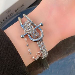 YUCHEN โซ่ห่วงโซ่ สร้อยข้อมือพลอยเทียม อารมณ์ที่ดี เงินสีเงิน กำไลข้อมือโลหะ ประณีตประณีตประณีต ปรับแต่งได้เอง เชือกมือผู้หญิง สำหรับผู้หญิง