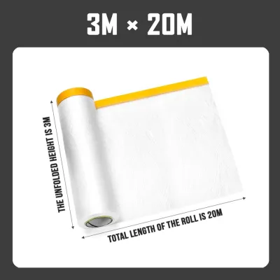 🇸🇬 (Thickened) Pre-Taped Plastic Drop Sheet / Renovation Dust Cover/ HIP Prevention Masking film / Pre-Tape Masking Film / Painter Tape Plastic Drop Cloth