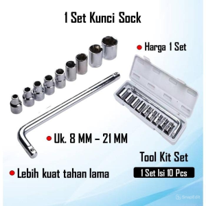 Kunci Sok Shock 40 Pcs Multipurpose Combination Socket Wrench Set Kunci Sok 40 in 1 Kunci Set