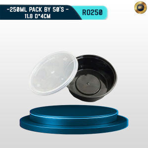 10pcs RO250ml/450ml/625ml/750ml Black microwave oven plastic container disposable box