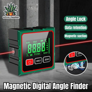 1/4 Sided Magnetic Digital Angle Finder Display Level Protractor Inclinometer with Laser 360°