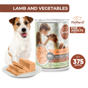 PetMarra Natural Meat Loaf Adult Dog Wet Food Can Lamb with Vegetables Flavor 375g dogs meatloaf pet foods all breeds