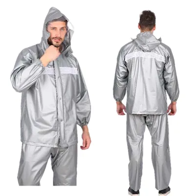 Mens Safety Reflective Zipper Hoodie Raincoat Jacket