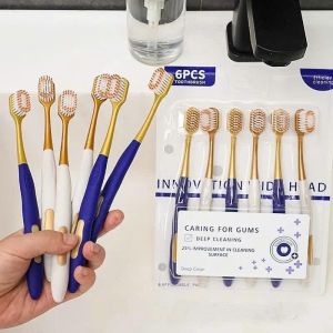 Combo 6 bàn chải đánh răng nội địa Trung CHOCOIKES lông mềm chải siêu êm làm sạch sâu đánh sạch mảng bám dễ sử dụng
