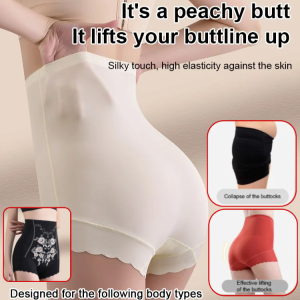 High Waist Tummy Control Pants Seamless Hip-Lifting Panties Comfort Breathable Liquid Embossed Panties