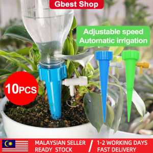 Gbest 10Pcs Automatic Watering Device Slow Release Plant Self Watering Micro Dripper Adjustable Water Flow Flower Pot Water Timer Valve Auto Irrigation Dripping System